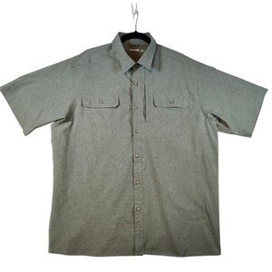 Solaris Button Down Shirt Men XL Sage Green Excellent Vented Back Utility Pocket